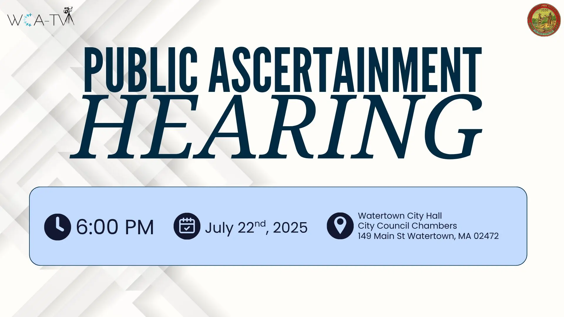 Public Hearing Scheduled for Watertown’s Comcast Cable License Renewal